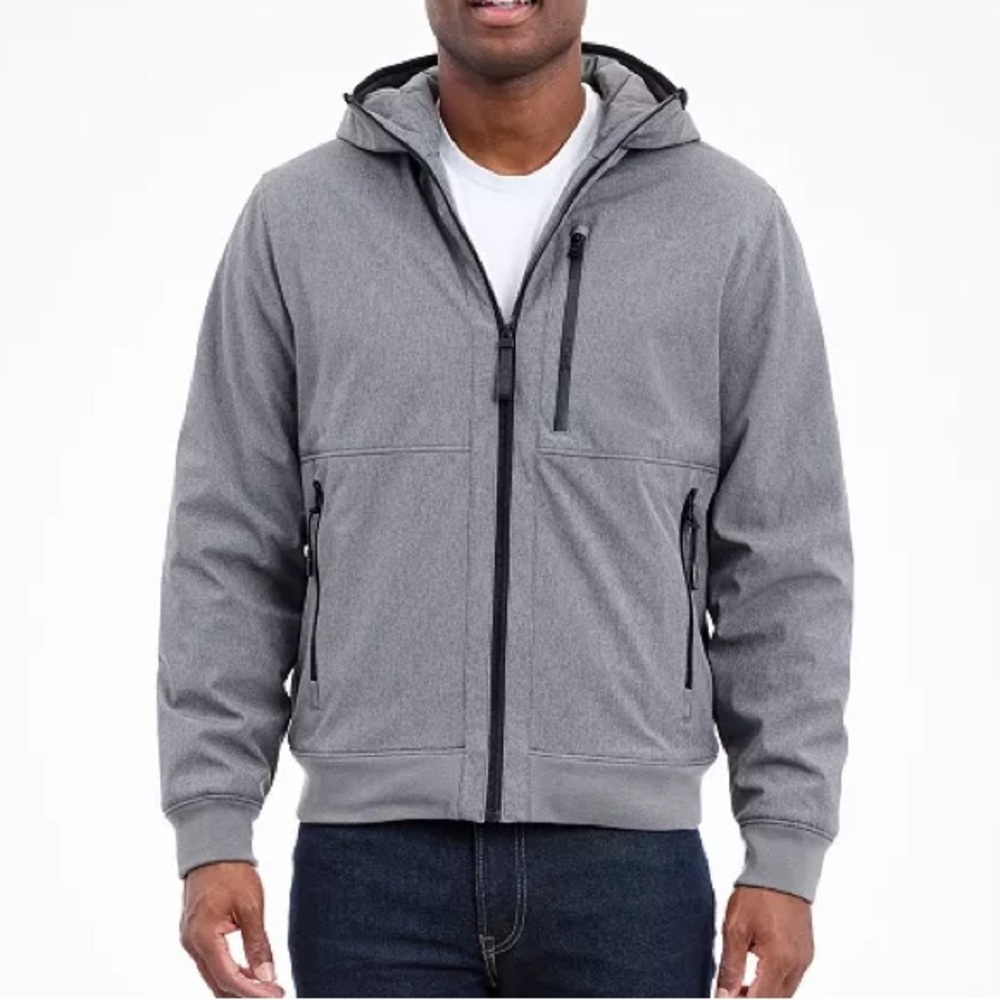 Michael Kors Men's Gray Softshell Hooded Jacket - Size M